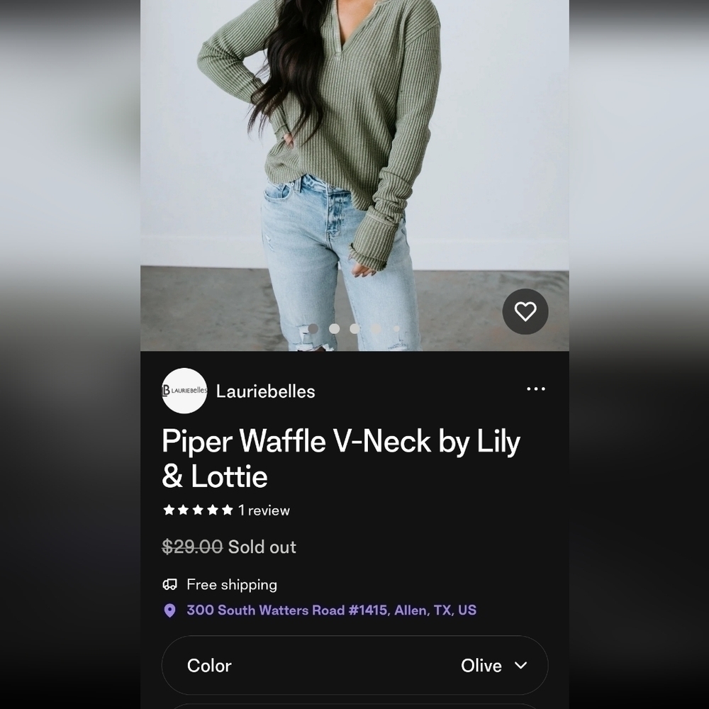 NWOT From Lauriebelles sold out Piper shirt